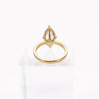 3.00ct E VS1 marquise lab grown diamond ring in 14K yellow gold, rear profile