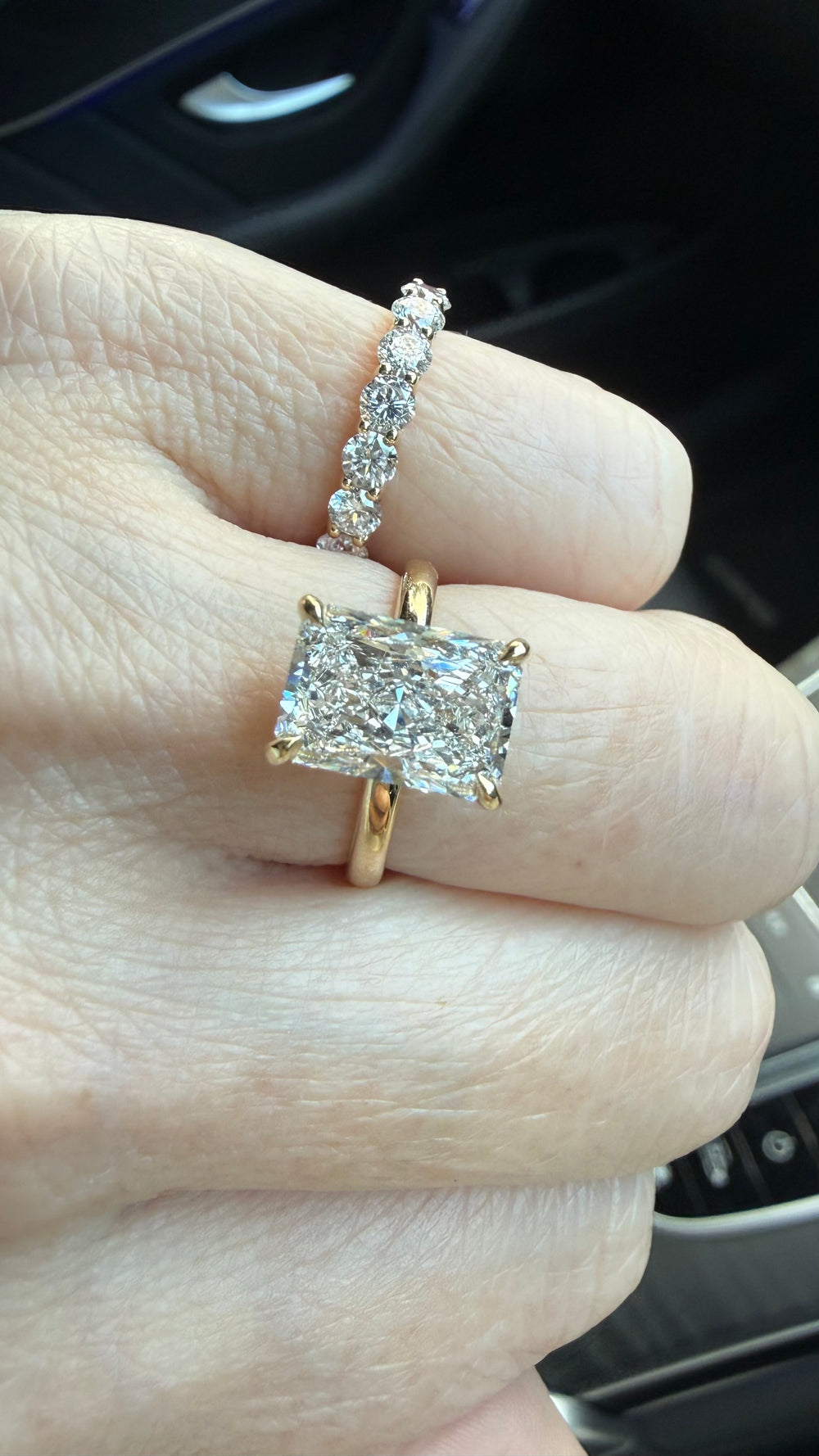 3.01ct E VS1 Radiant Diamond Ring