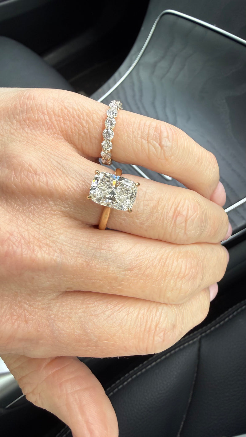 4.03ct E VS1 Elongated Cushion Diamond Ring Ready to Ship Ring lab grown diamond engagement ring
