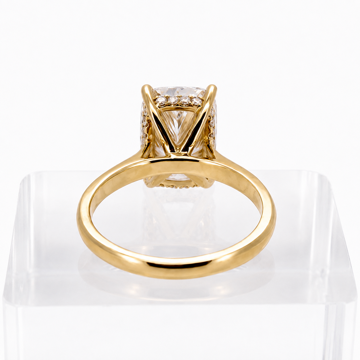 4.03ct E VS1 Elongated Cushion Diamond Ring