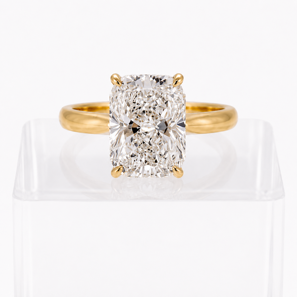 4.03ct E VS1 Elongated Cushion Diamond Ring