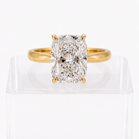 4.03ct E VS1 Elongated Cushion Diamond Ring