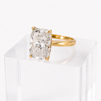 4.03ct E VS1 Elongated Cushion Diamond Ring