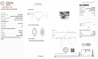 IGI certificate LG816635586 for 3.00 carat E VS1 marquise lab grown diamond