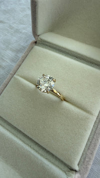 3.05ct E VS1 round brilliant lab grown diamond ring in 14K yellow gold - photo 1