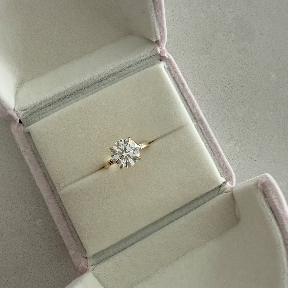 3.05ct E VS1 round brilliant lab grown diamond ring in 14K yellow gold - photo 3