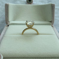 3.05ct E VS1 round brilliant lab grown diamond ring in 14K yellow gold - photo 4