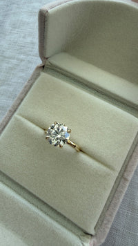 3.05ct E VS1 round brilliant lab grown diamond ring in 14K yellow gold - photo 6