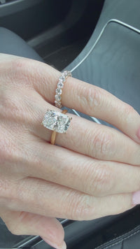 4.03ct E VS1 Elongated Cushion Diamond Ring
