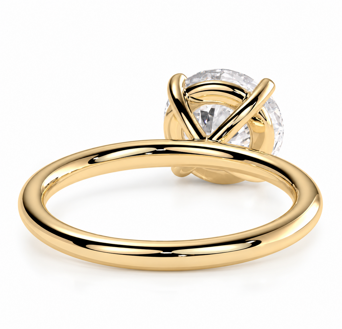 The Cleo high-set solitaire and gallery rail, rear angle