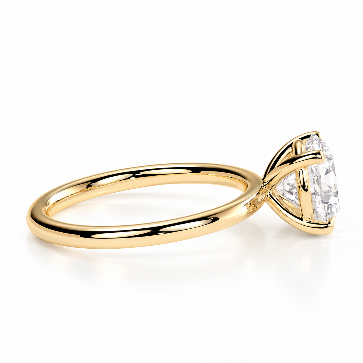 The Cleo four-prong setting, angled side view