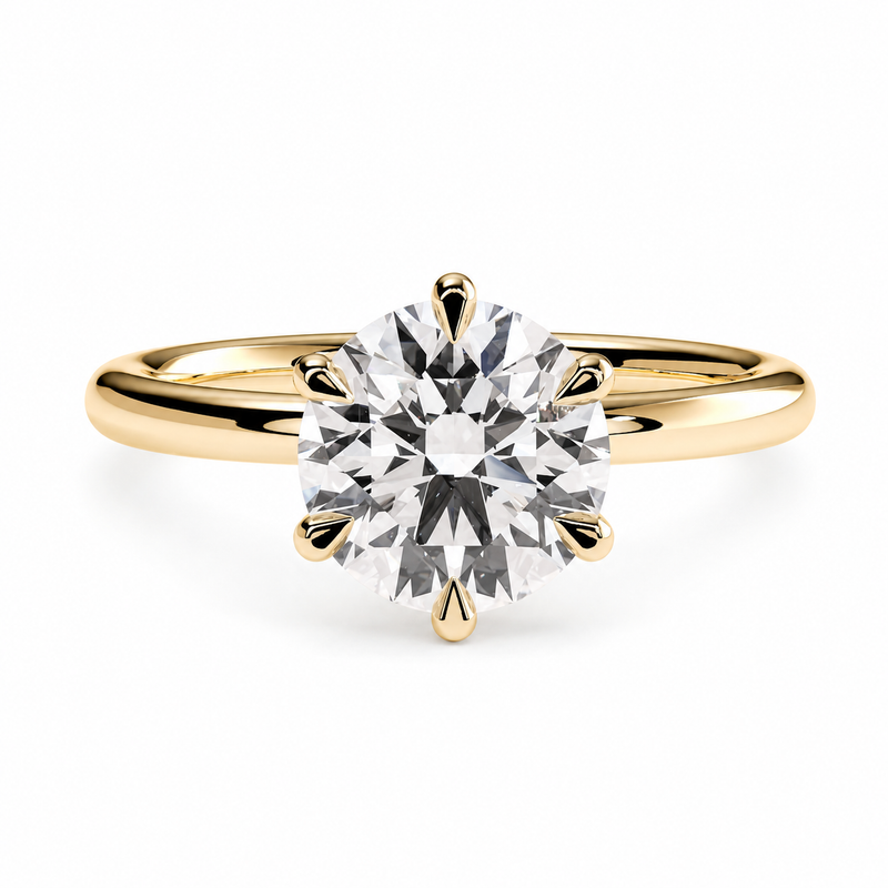 The Luna round lab grown diamond engagement ring